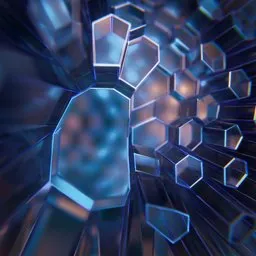 Abstract Motion Graphics Hexagonal Glass