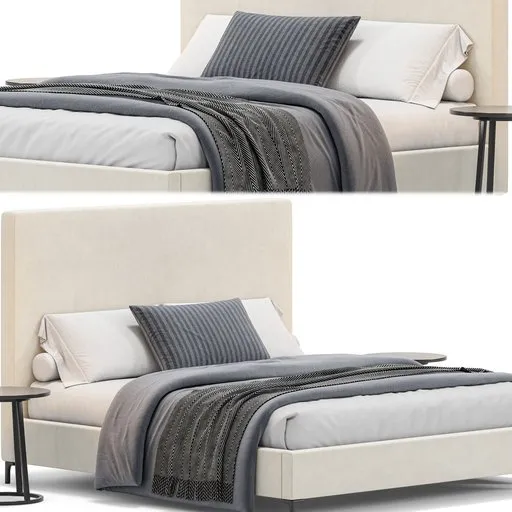 High-quality 3D model of modern bed, detailed UV mapping, and realistic textures, rendered in Blender Cycles.