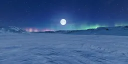 Night Starry Sky with Aurora and Snow