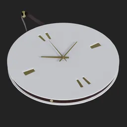 Realistic 3D wall clock model with modern design suitable for interior rendering in Blender.
