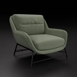 High-quality 3D model of a stylish fabric armchair with customizable color, perfect for Blender 3D rendering.