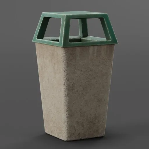 Large Concrete Trash Can