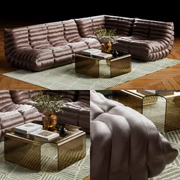 Leather Sofa With Glass Coffee Table