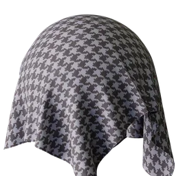 4K scanned houndstooth fabric with realistic PBR texture for 3D modeling in Blender and other apps.