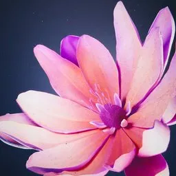 Realistic abstract 3D flower, vibrant colors, for creative professional use in Blender.