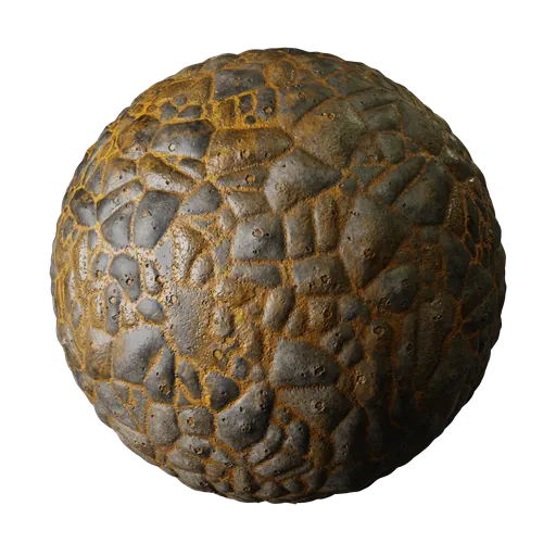 Charcoal Ceramic with Ochre Cracks