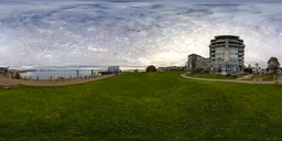 Ocean Coast City Cloudy Sunset