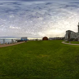 Ocean Coast City Cloudy Sunset