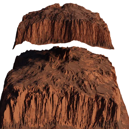 Detailed 3D fluvial terrain model with intricate textures suitable for Blender rendering.