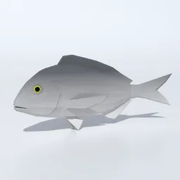 Low Poly Seabream Animated