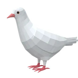 Low Poly White Pigeon