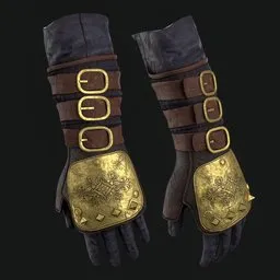 Medieval Leather Armored Glove