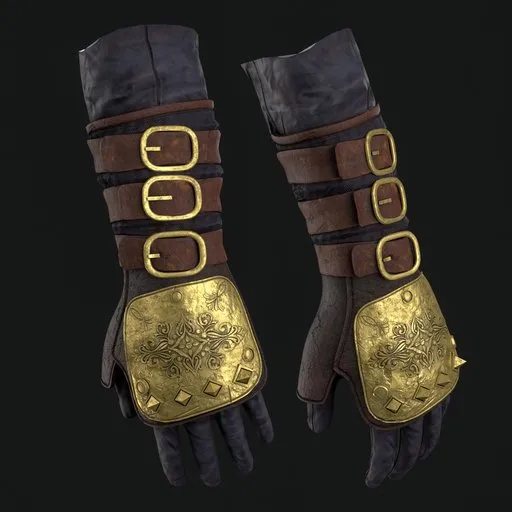 Medieval Leather Armored Glove