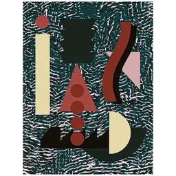 Red & Black Cutout Art Carpet