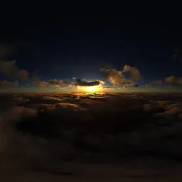 Colorful Aerial Cloudy Sunset