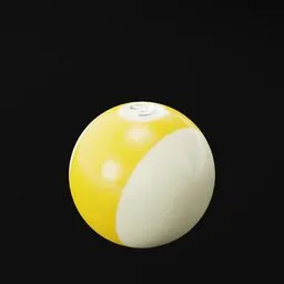 High-quality Blender 3D billiard ball model showing realistic textures and materials, ideal for cue-sport simulations.