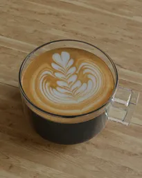 Coffee glass with coffee