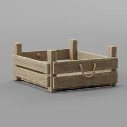 Realistic wooden medieval crate 3D model, ideal for Blender rendering and historical scene design.