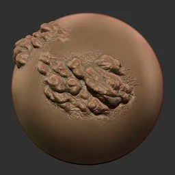 3D sculpting brush creating detailed mutant skin texture, ideal for Blender 3D artists sculpting anatomy.