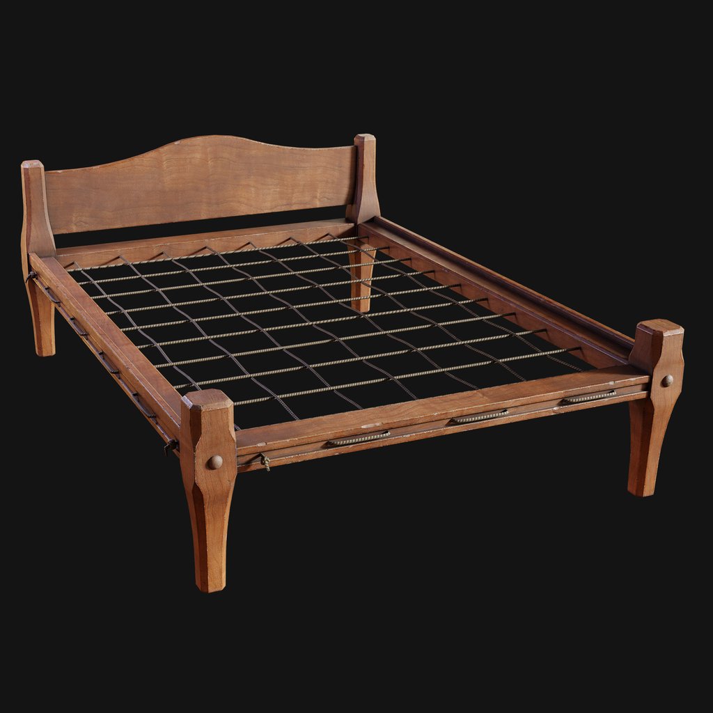 1800s Servant's Quarters Rope Bed | Beds models | Blendkit