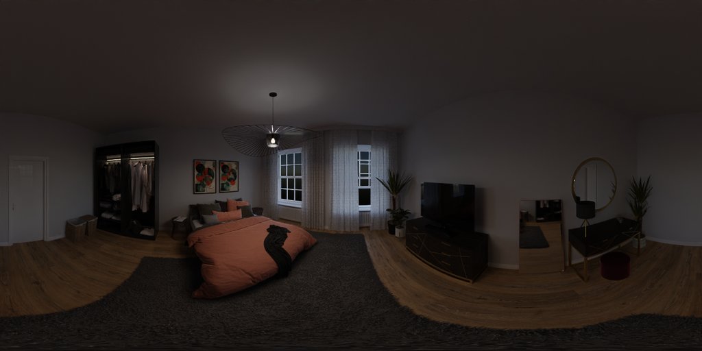 Master Bedroom Night | Interiors HDRis | BlenderKit