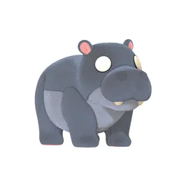 Cute Hippo Plushie (unrigged)