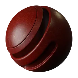 Red scratched brushed metal