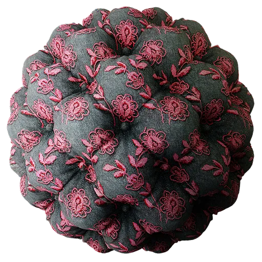 Fabric Deep Buttoning Pattern Pink