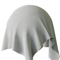 High-resolution white cotton fabric PBR material for Blender 3D rendering.