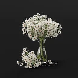 White Daisy Glass Vase
