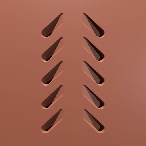3D Gill Vent Slit sculpting brush pattern for Blender industrial model detailing