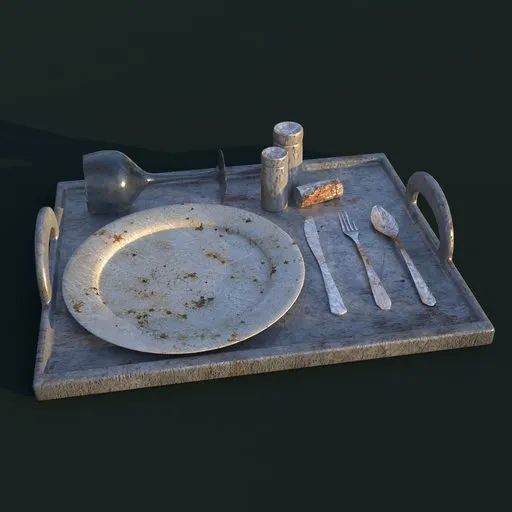 Worn Restaurant Tableware Set