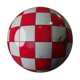 Glossy Red Checker Floor