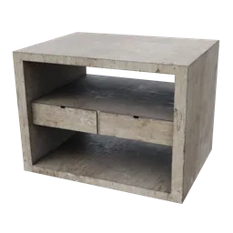 Modern wooden 3D table model with drawer and realistic textures, perfect for Blender interior rendering.
