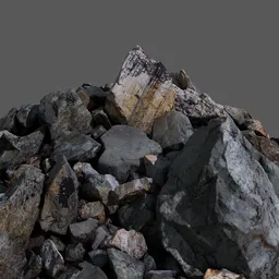 Detailed texture 3D model pile of rocks for Blender rendering, ideal for virtual landscaping.