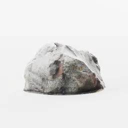 "Photo-scanned white quartz rock model for Blender 3D. Realistic rock texture with displacement mapping and oily substances effect. Perfect for creating landscapes and rocky shores."