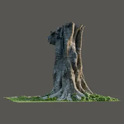 Ancient Banyan Tree Trunk Scan