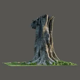 Ancient Banyan Tree Trunk Scan