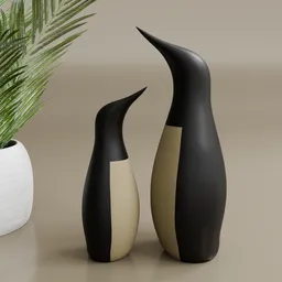 Cute Penguin Family Decoration Set