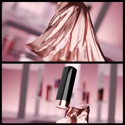 Lipstick revealing with cloth