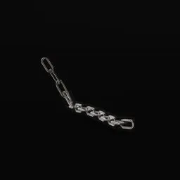 3D model of a silver chain with simplified geometry suitable for Blender renderings, showcasing low-poly art.