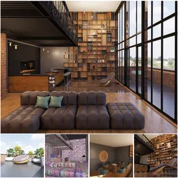 Antique Brown and Green Apartment