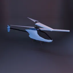 Detailed 3D model of a simplistic RC helicopter designed for Blender rendering and AI projects.