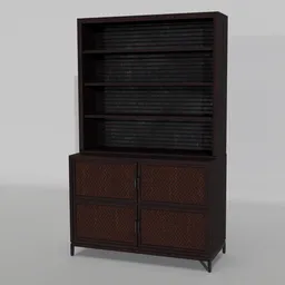 Dark Wood Shelf Cabinet