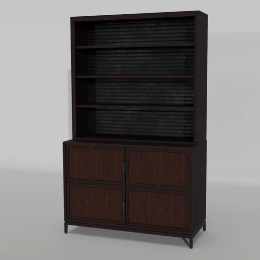 Dark Wood Shelf Cabinet