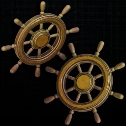 Mossy Ship Wheel - Abandoned Look