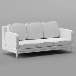 "Green Leather Studded Sofa 3D Model for Blender 3D - Retro Stylized Furniture with Swedish Design"