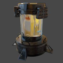 Detailed 3D model of a high-tech alien incubator with a futuristic design, rendered in Blender.