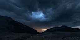 Dark Storm Cloud over Landscape