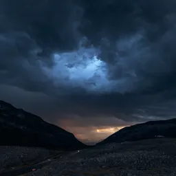 Dark Storm Cloud over Landscape